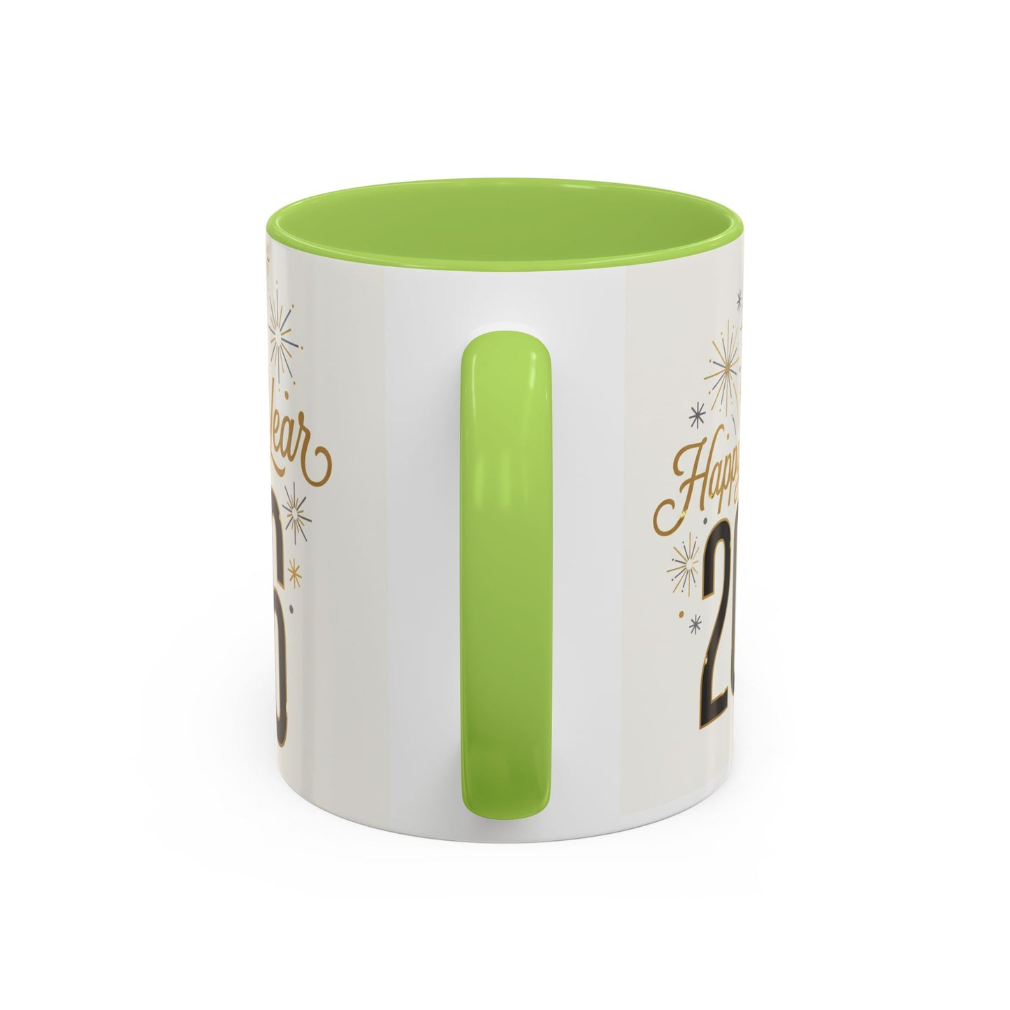 Happy New Year 2026 Accent Coffee Mug — Festive Sparkle 11/15oz