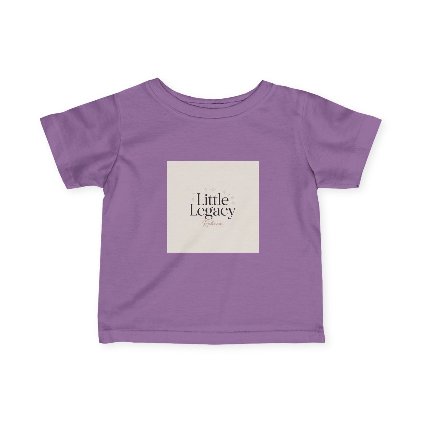 Infant Tee – "Little Legacy Raheem" Neutral Baby Shirt with Crown Graphic