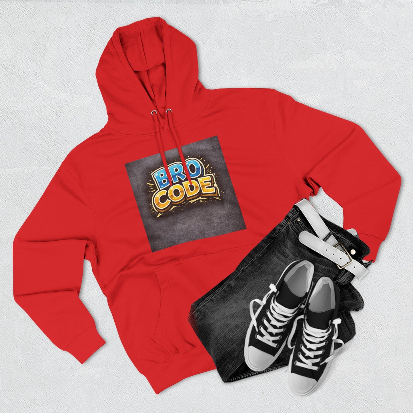 Bro Code Hoodie — Funny Streetwear Pullover with Bold Graffiti Logo