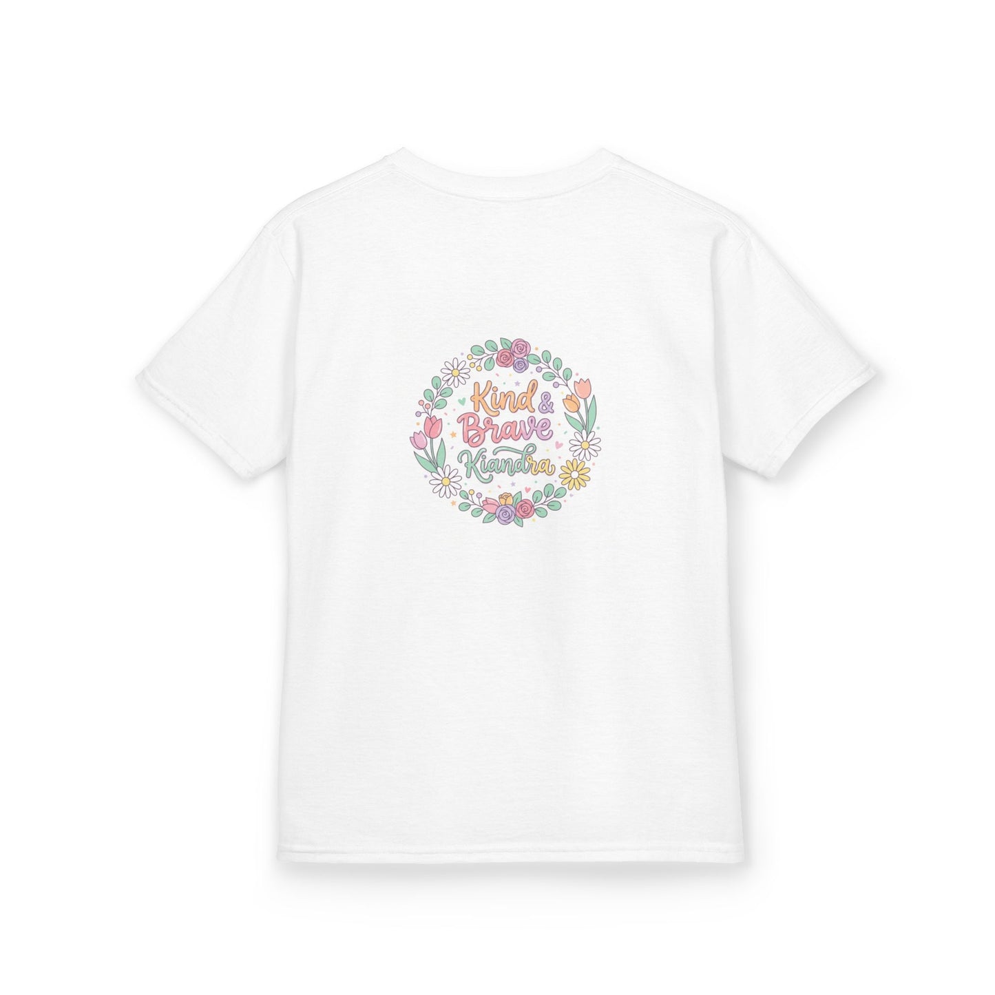 Kids Tee — Floral 'Kind Hearts Shine' Graphic
