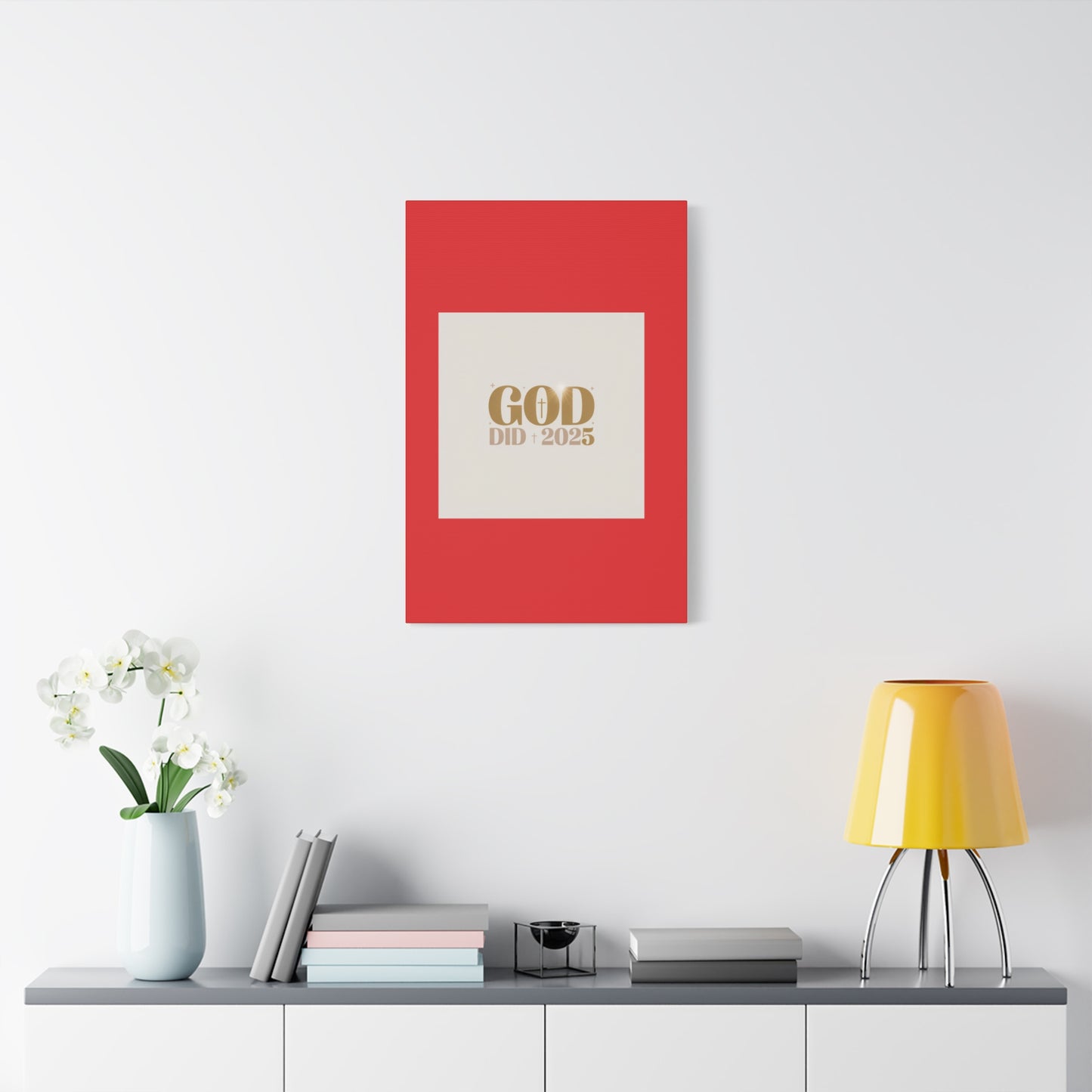 Canvas Wall Art – "God Did 2025" Inspirational Matte Stretched Canvas