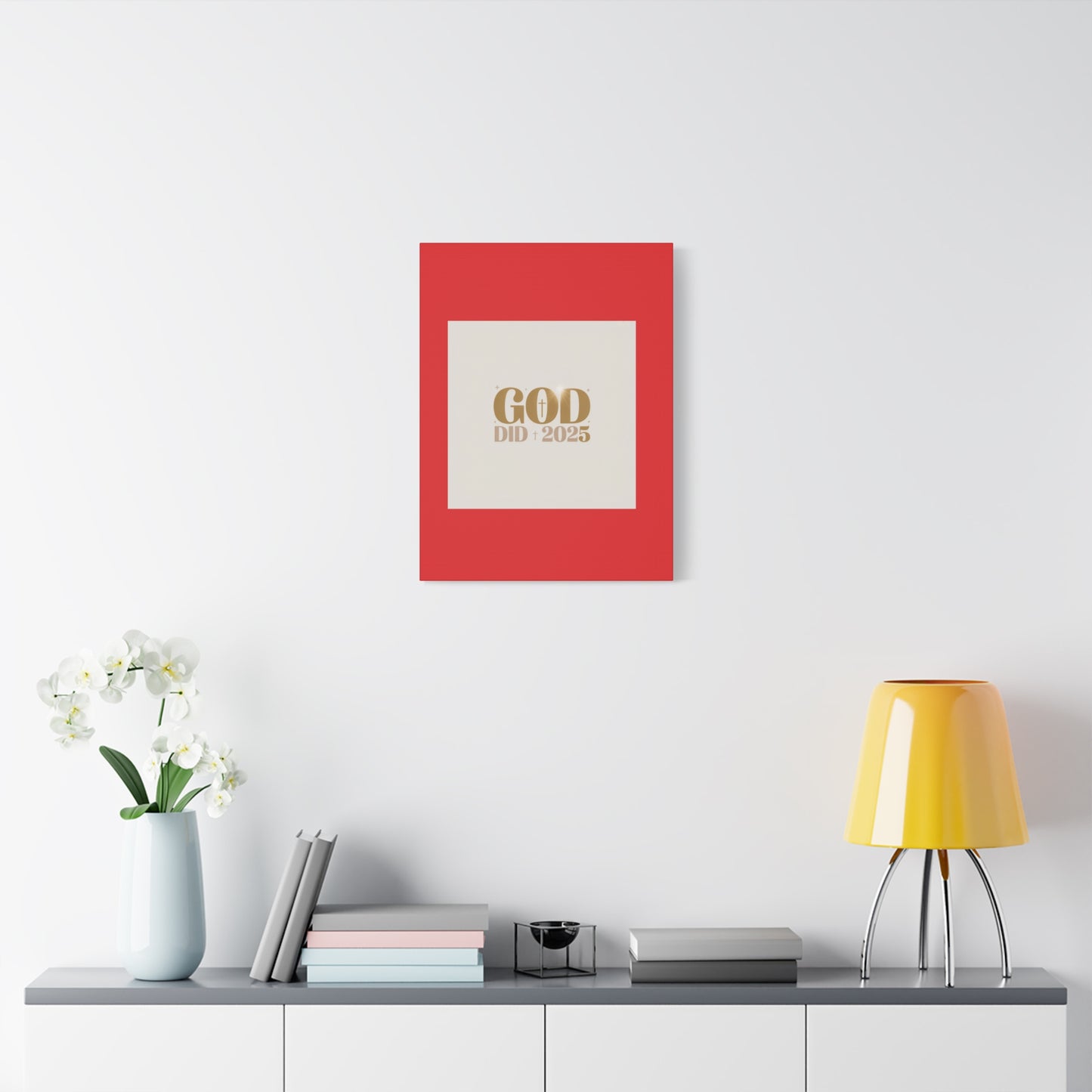 Canvas Wall Art – "God Did 2025" Inspirational Matte Stretched Canvas
