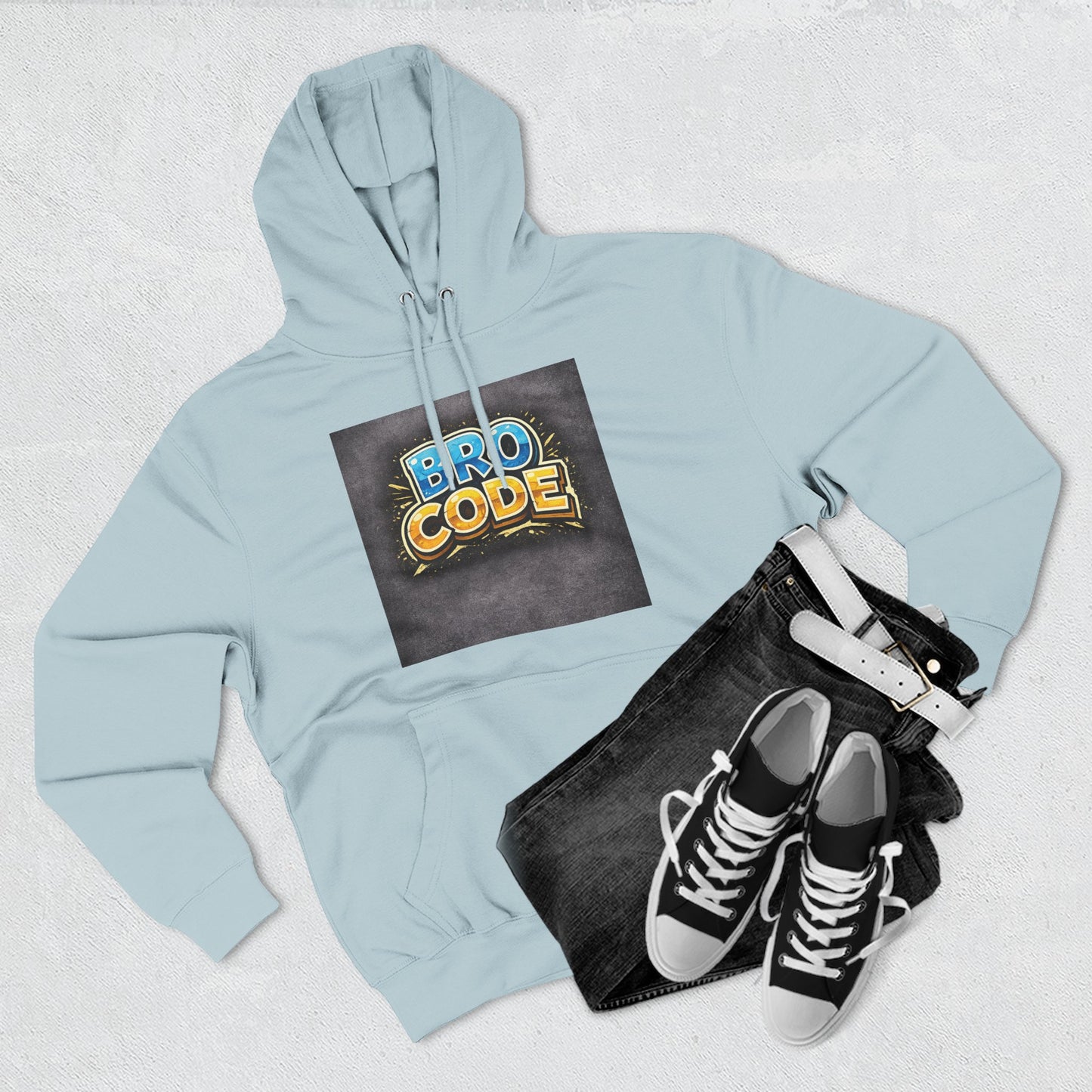 Bro Code Hoodie — Funny Streetwear Pullover with Bold Graffiti Logo