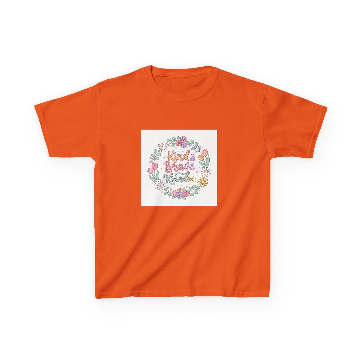 Kids Tee — Floral 'Kind Hearts Shine' Graphic
