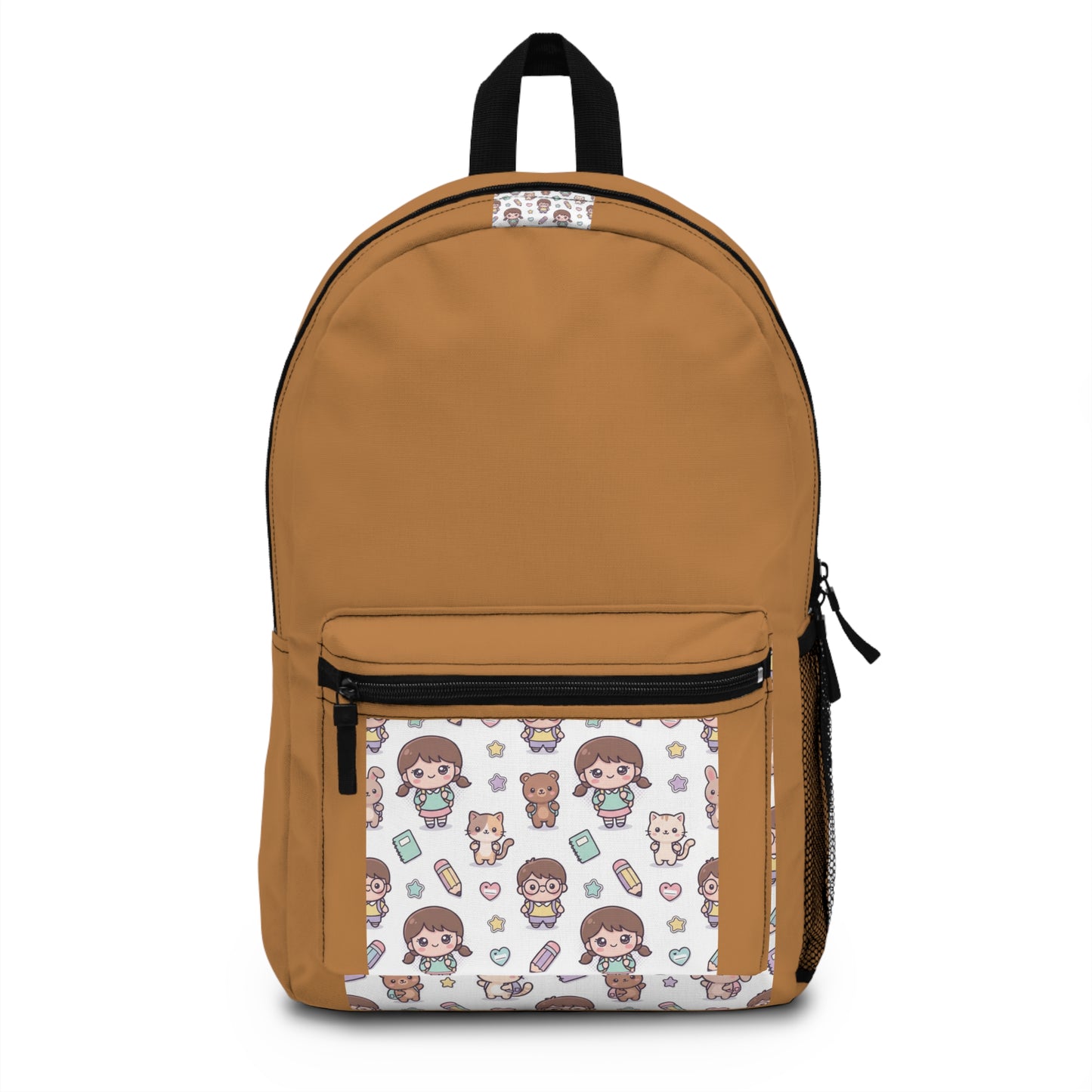 Cute Kawaii Girl & Pets Pattern Backpack — School Bag with Cartoon Dogs, Cats & Books
Upgraded Description: