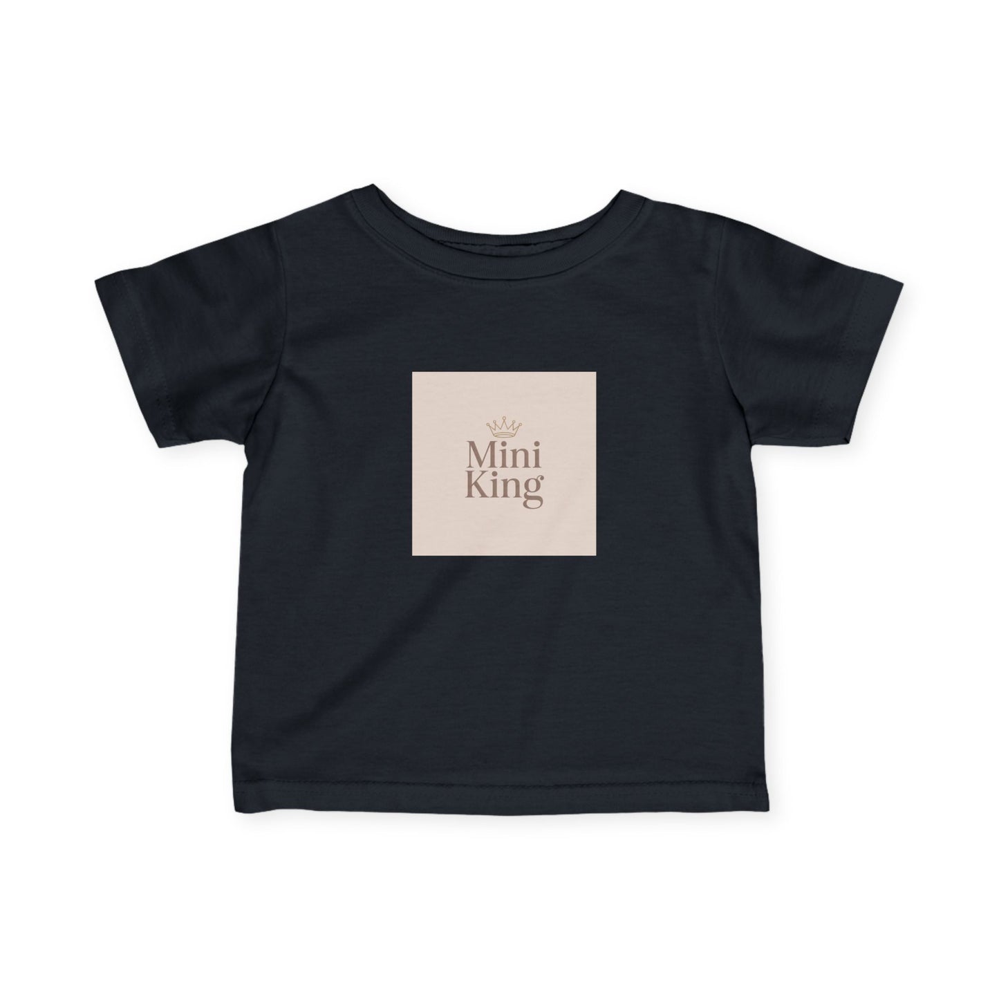 Infant Tee – "Mini King" Neutral Baby Shirt with Crown Graphic