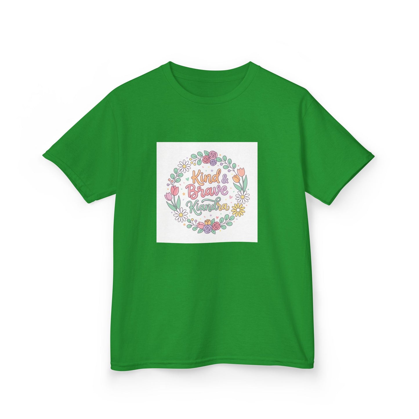 Kids Tee — Floral 'Kind Hearts Shine' Graphic