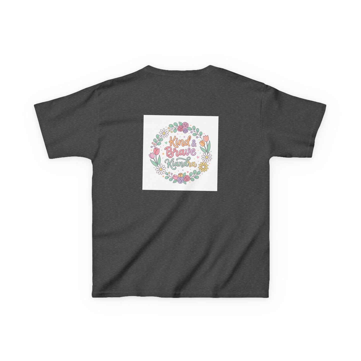 Kids Tee — Floral 'Kind Hearts Shine' Graphic