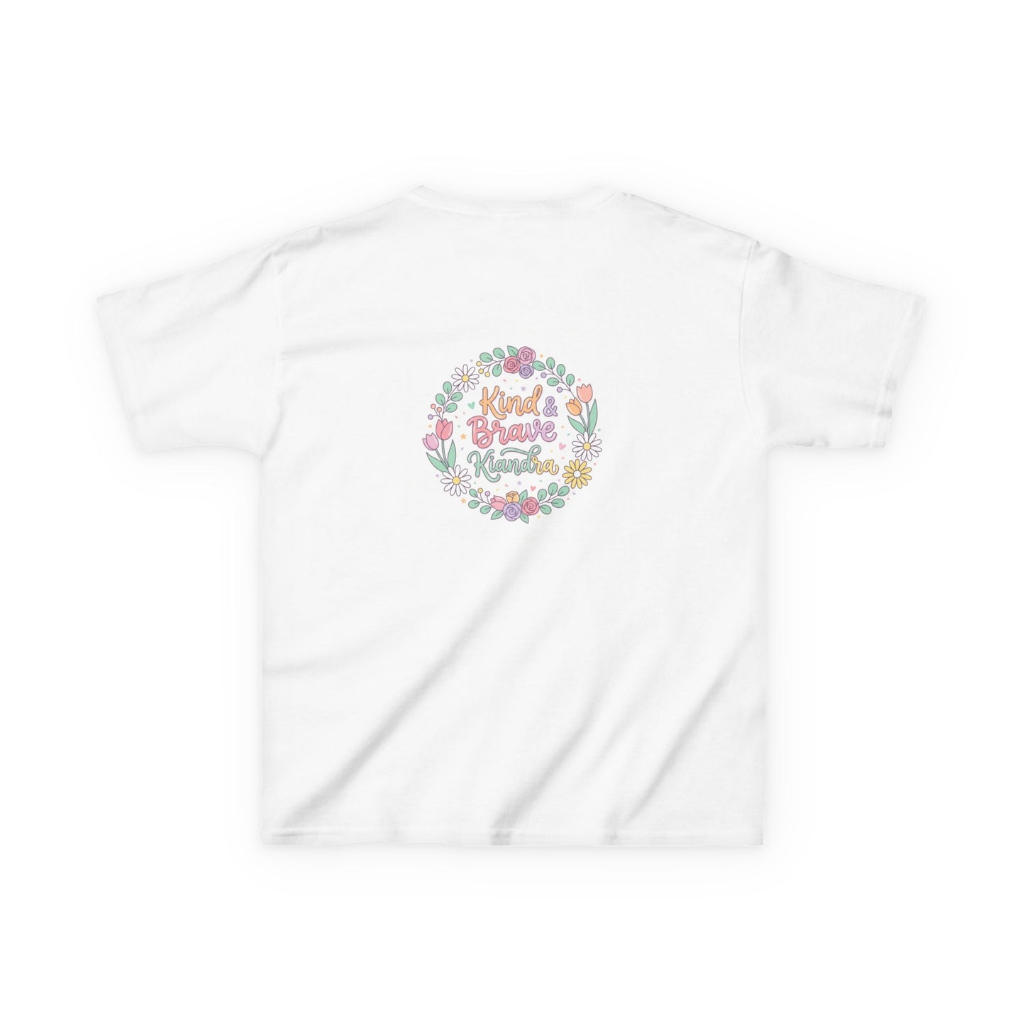 Kids Tee — Floral 'Kind Hearts Shine' Graphic
