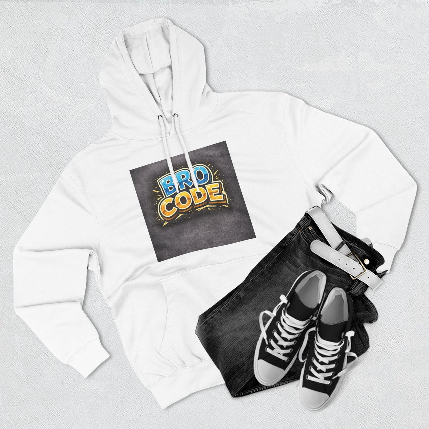 Bro Code Hoodie — Funny Streetwear Pullover with Bold Graffiti Logo