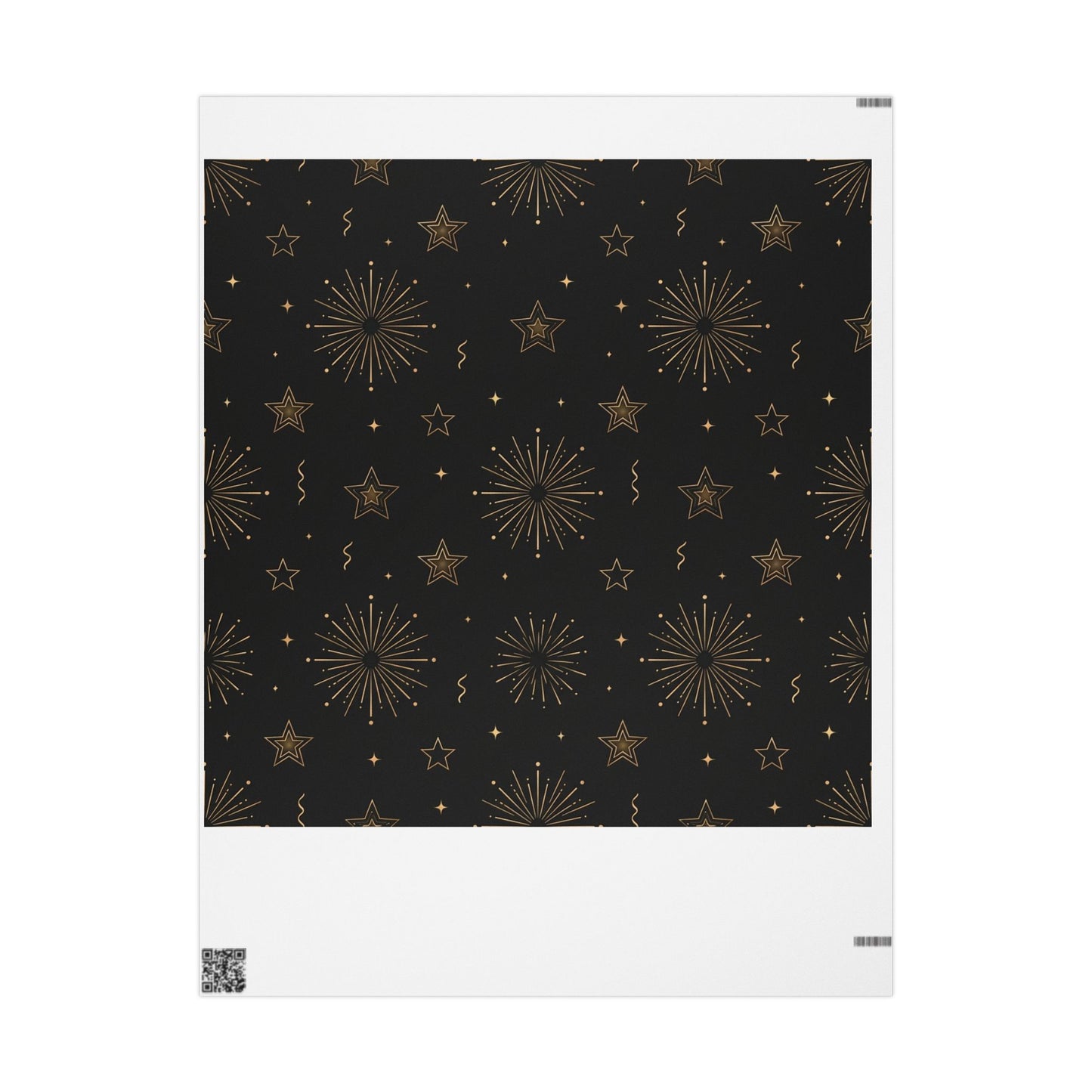 Black & Gold Starburst Wrapping Paper — Elegant Holiday Gift Wrap