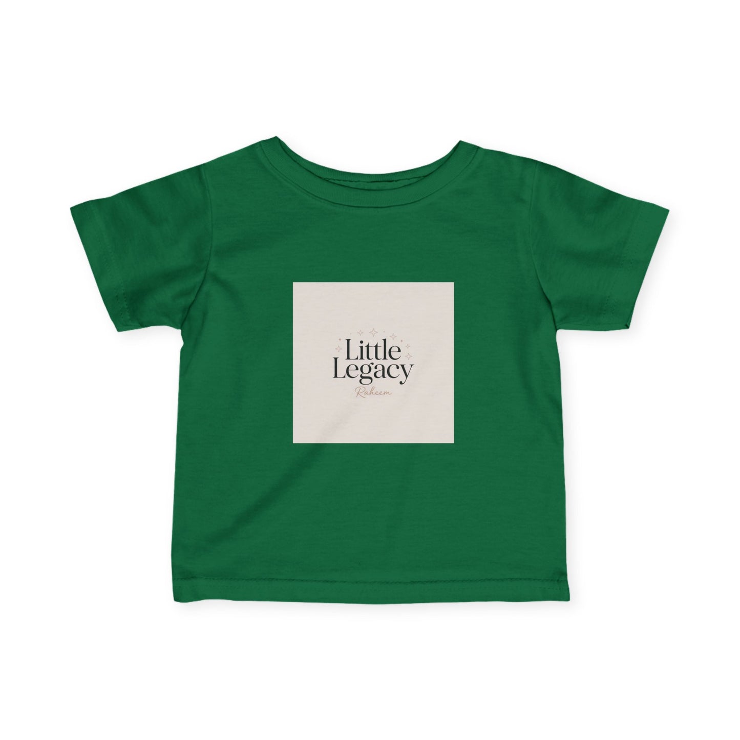 Infant Tee – "Little Legacy Raheem" Neutral Baby Shirt with Crown Graphic