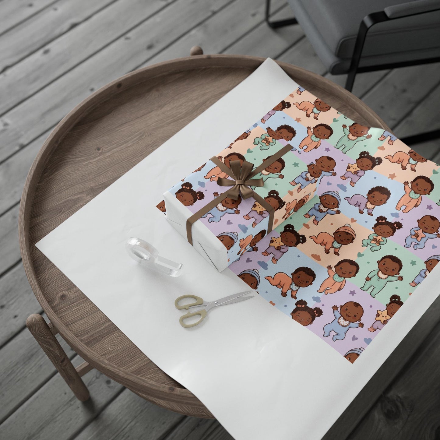 Diverse Baby Pattern Wrapping Paper — Cute Newborn Shower & Gender Neutral Gift Wrap