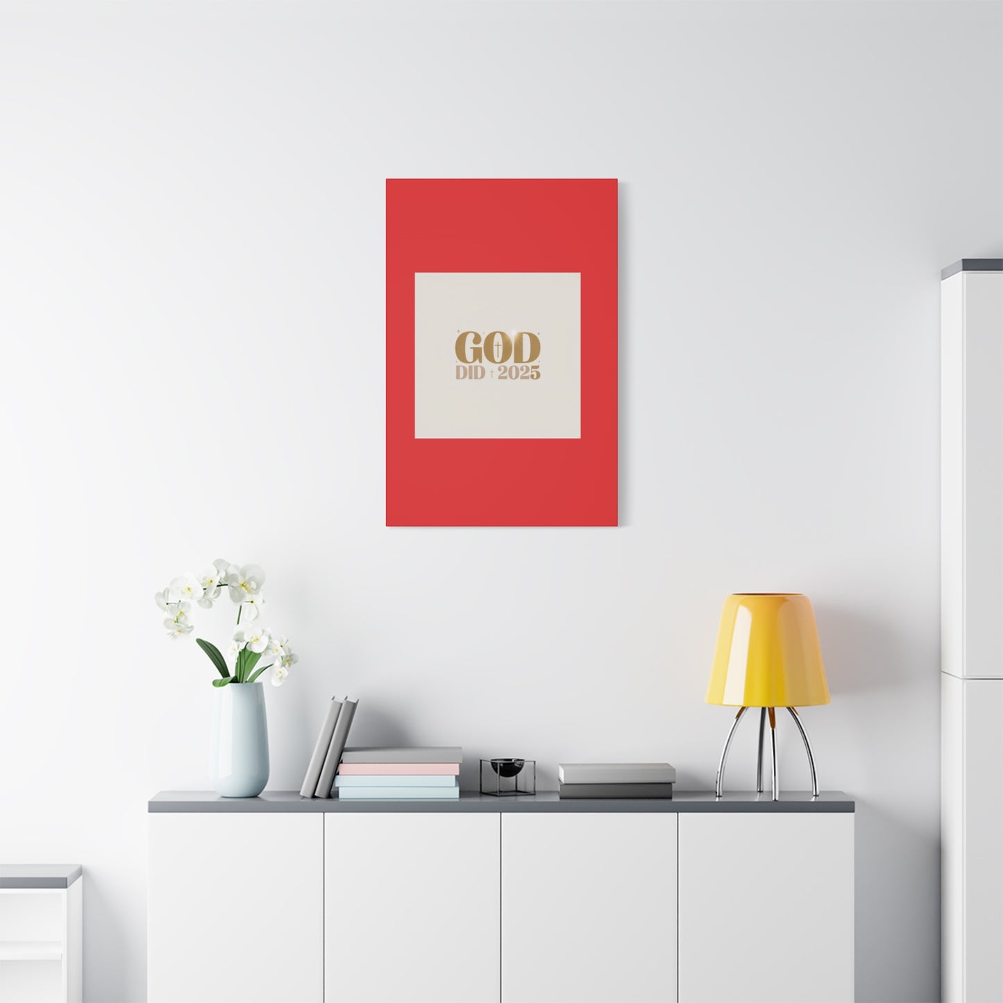 Canvas Wall Art – "God Did 2025" Inspirational Matte Stretched Canvas