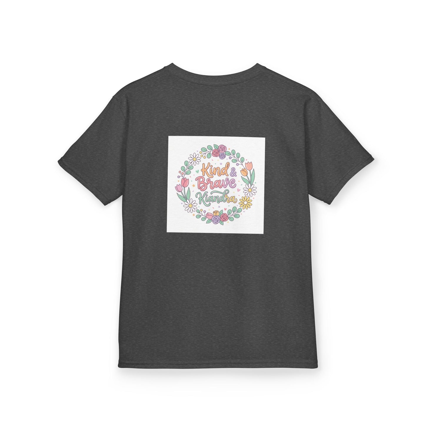 Kids Tee — Floral 'Kind Hearts Shine' Graphic