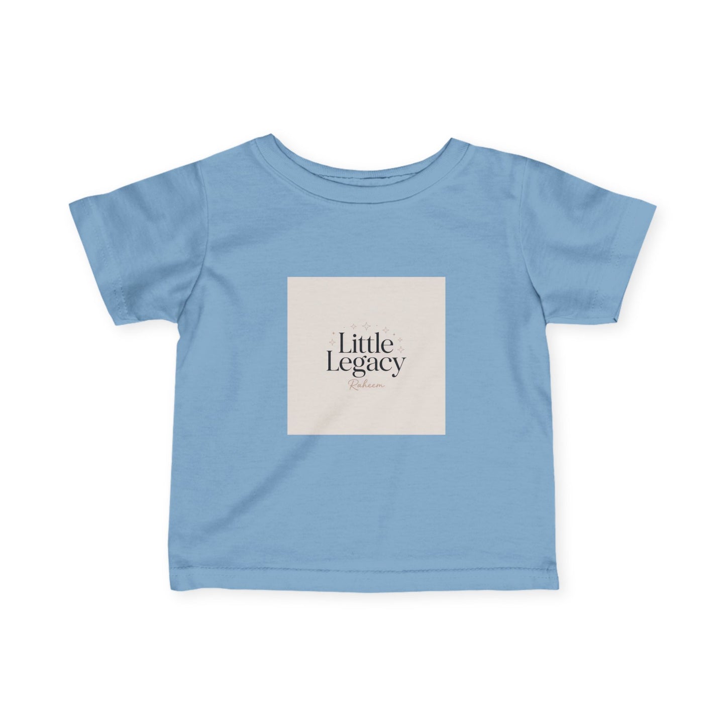 Infant Tee – "Little Legacy Raheem" Neutral Baby Shirt with Crown Graphic