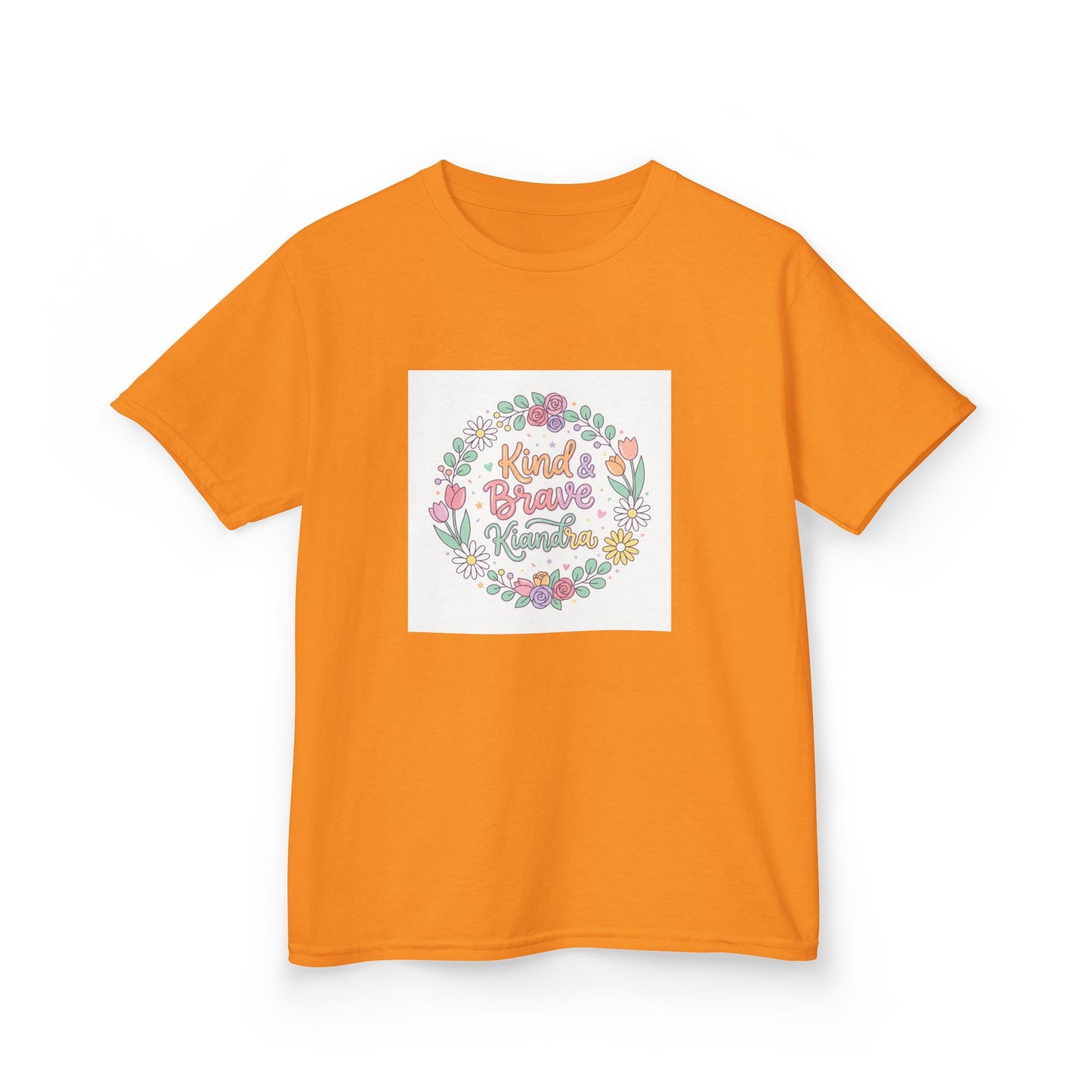 Kids Tee — Floral 'Kind Hearts Shine' Graphic