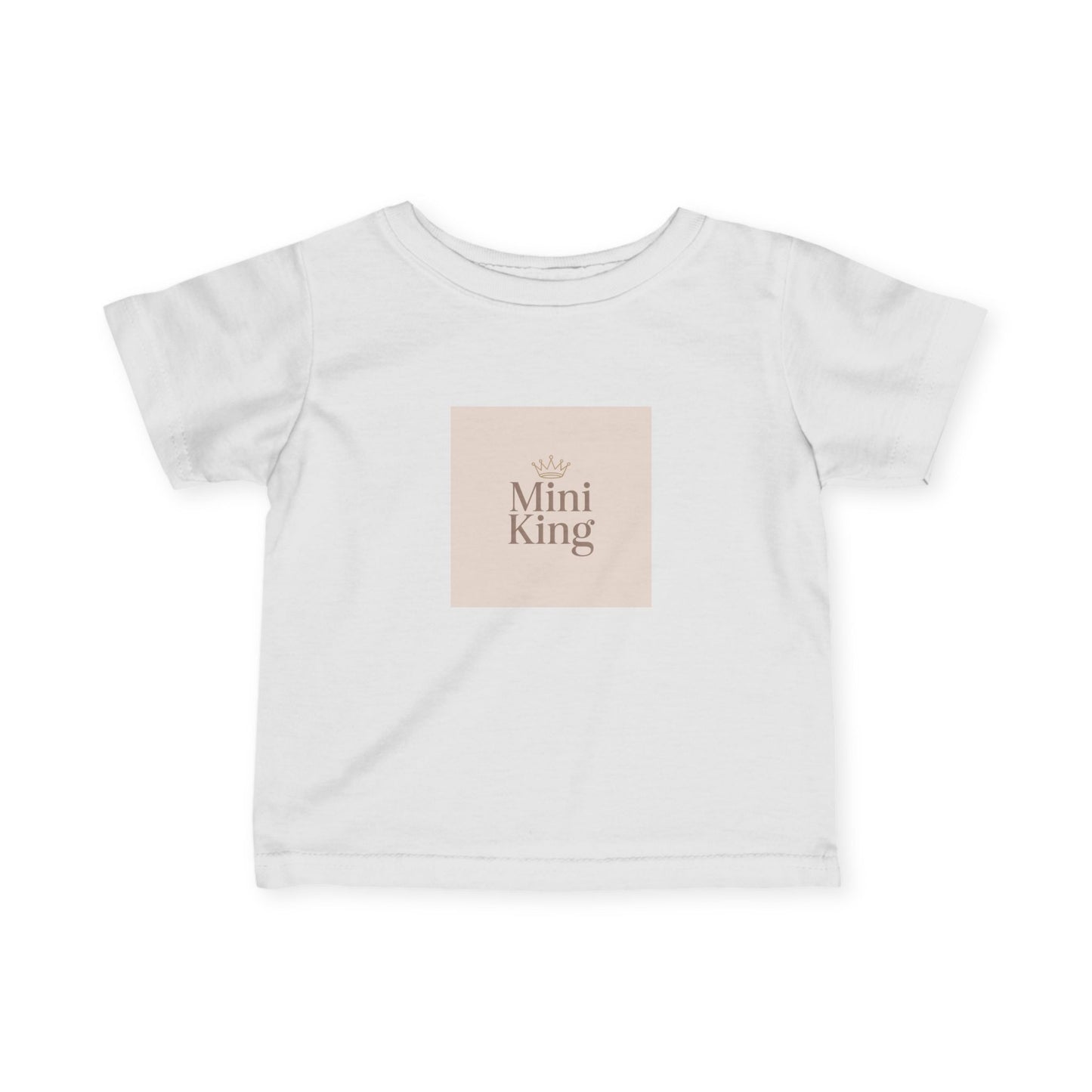 Infant Tee – "Mini King" Neutral Baby Shirt with Crown Graphic