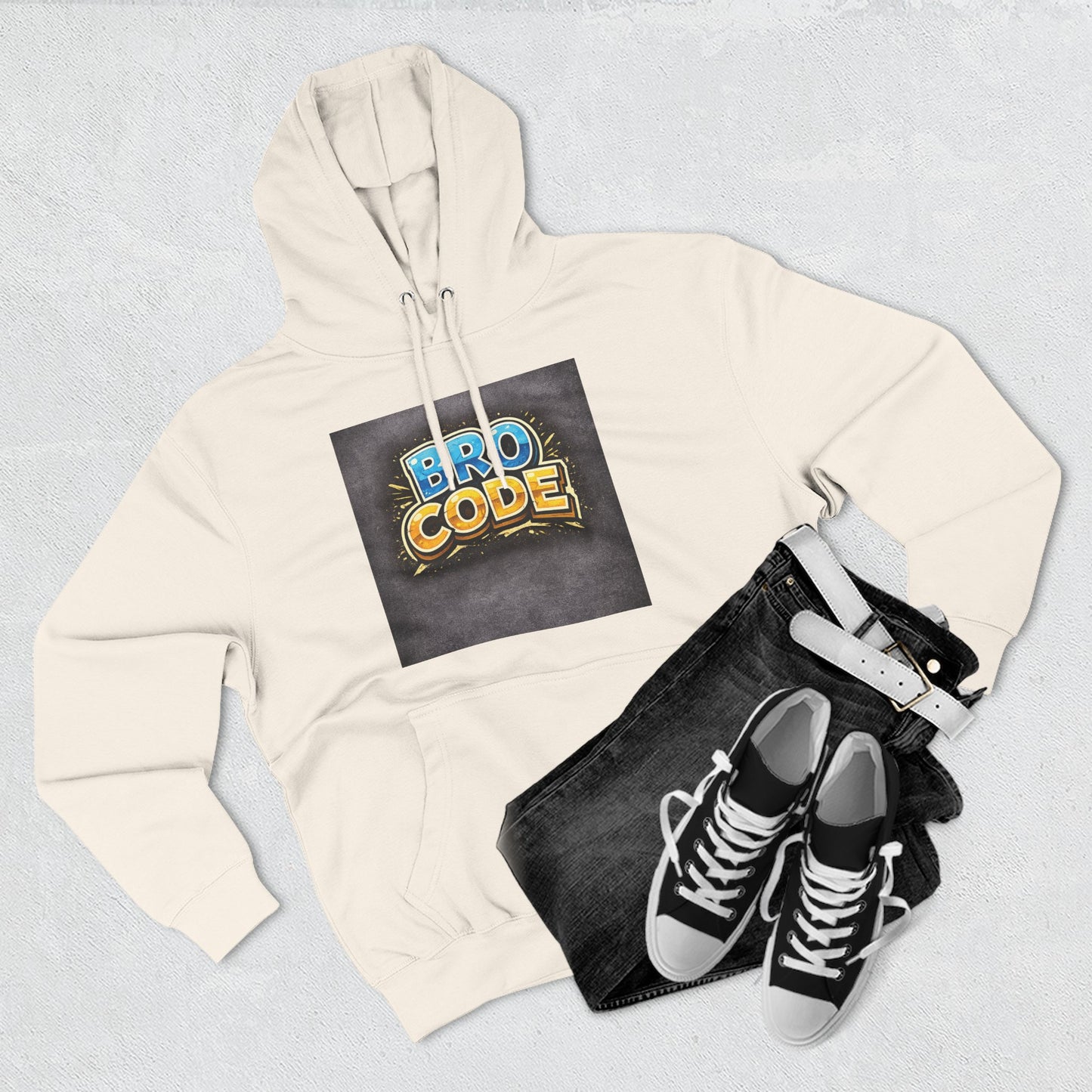 Bro Code Hoodie — Funny Streetwear Pullover with Bold Graffiti Logo