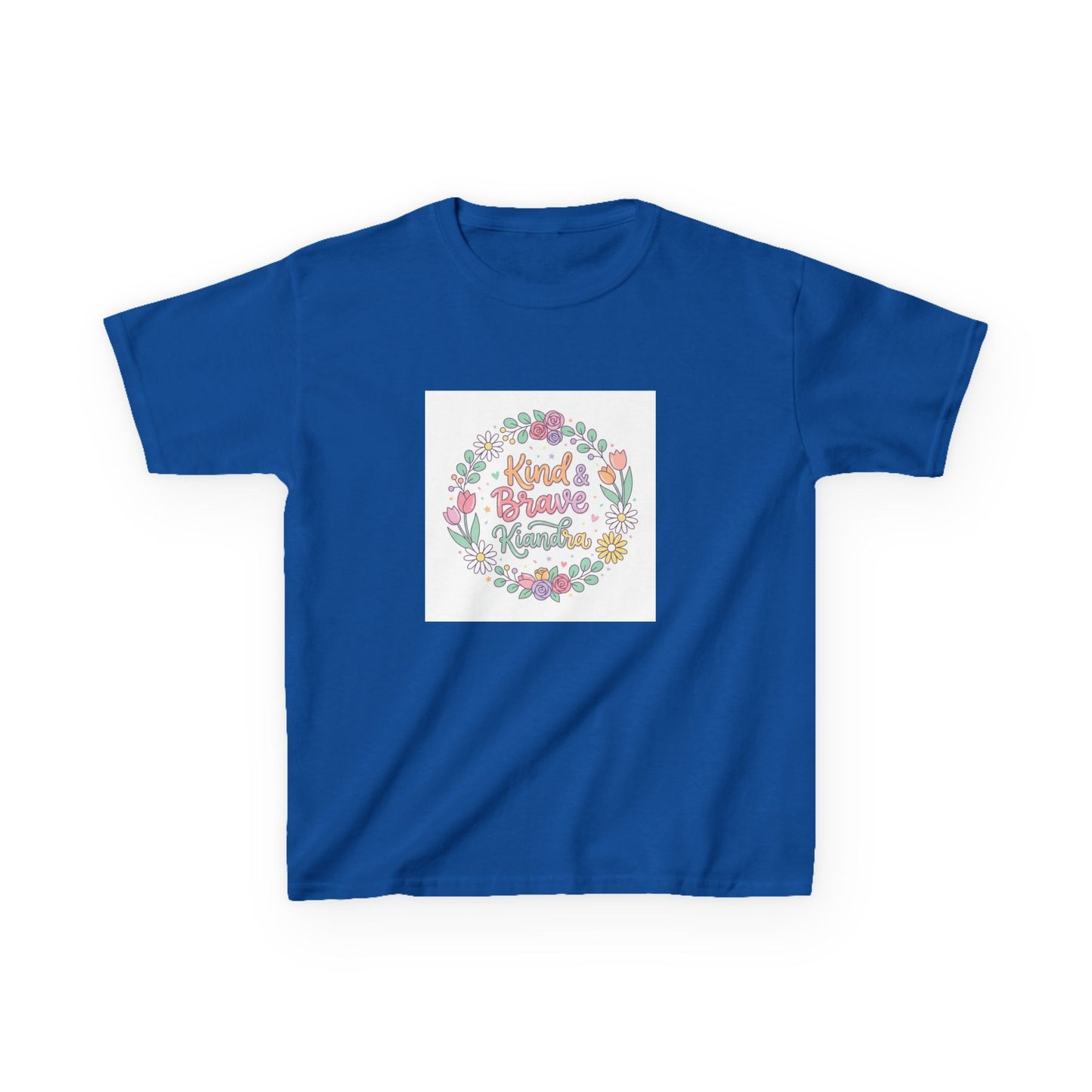 Kids Tee — Floral 'Kind Hearts Shine' Graphic