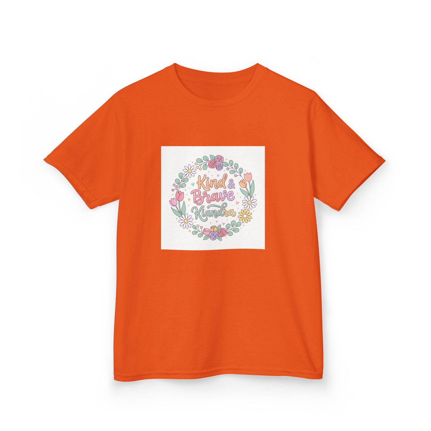 Kids Tee — Floral 'Kind Hearts Shine' Graphic