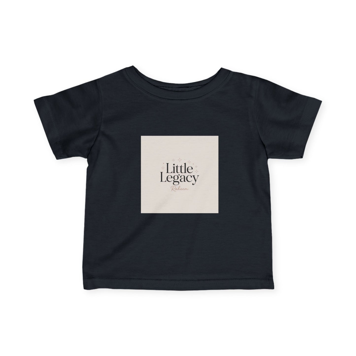 Infant Tee – "Little Legacy Raheem" Neutral Baby Shirt with Crown Graphic