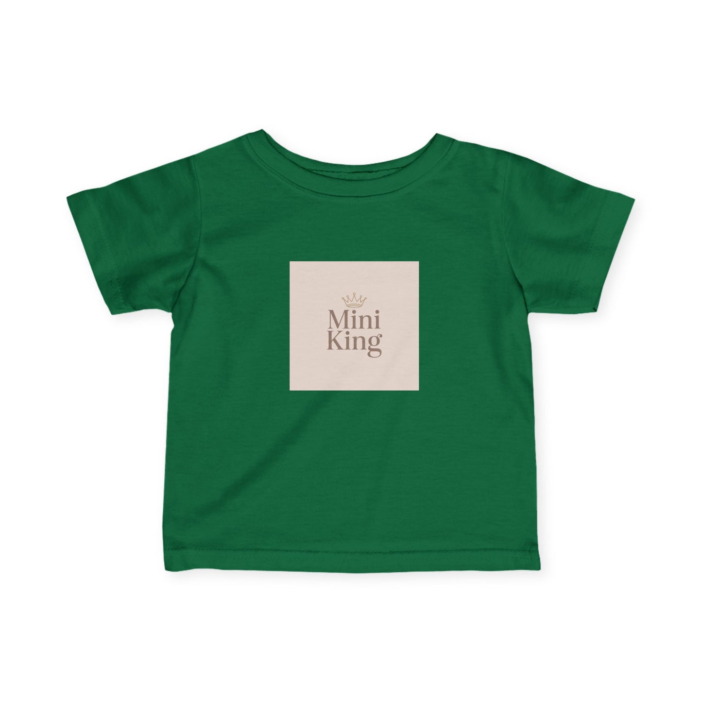 Infant Tee – "Mini King" Neutral Baby Shirt with Crown Graphic