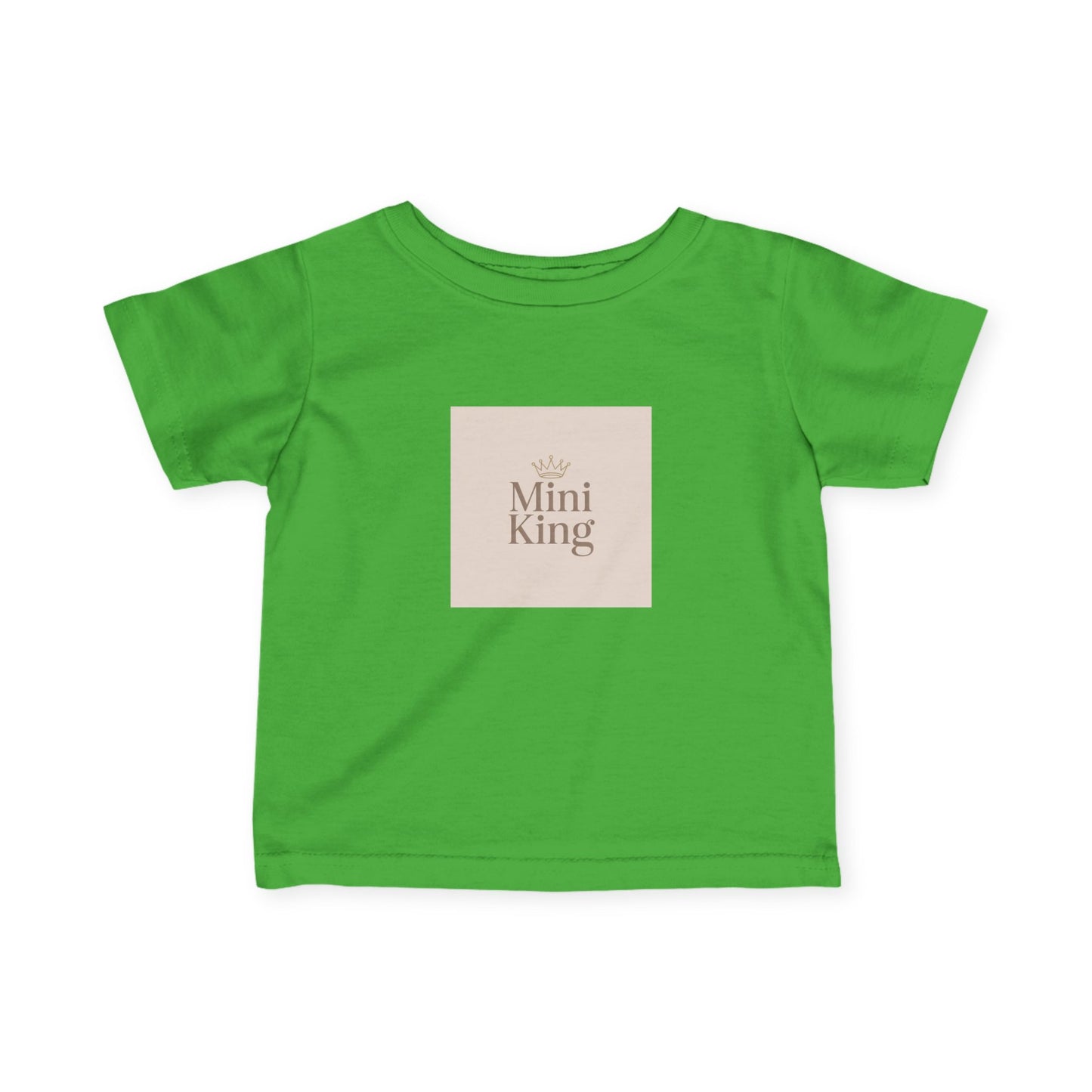 Infant Tee – "Mini King" Neutral Baby Shirt with Crown Graphic