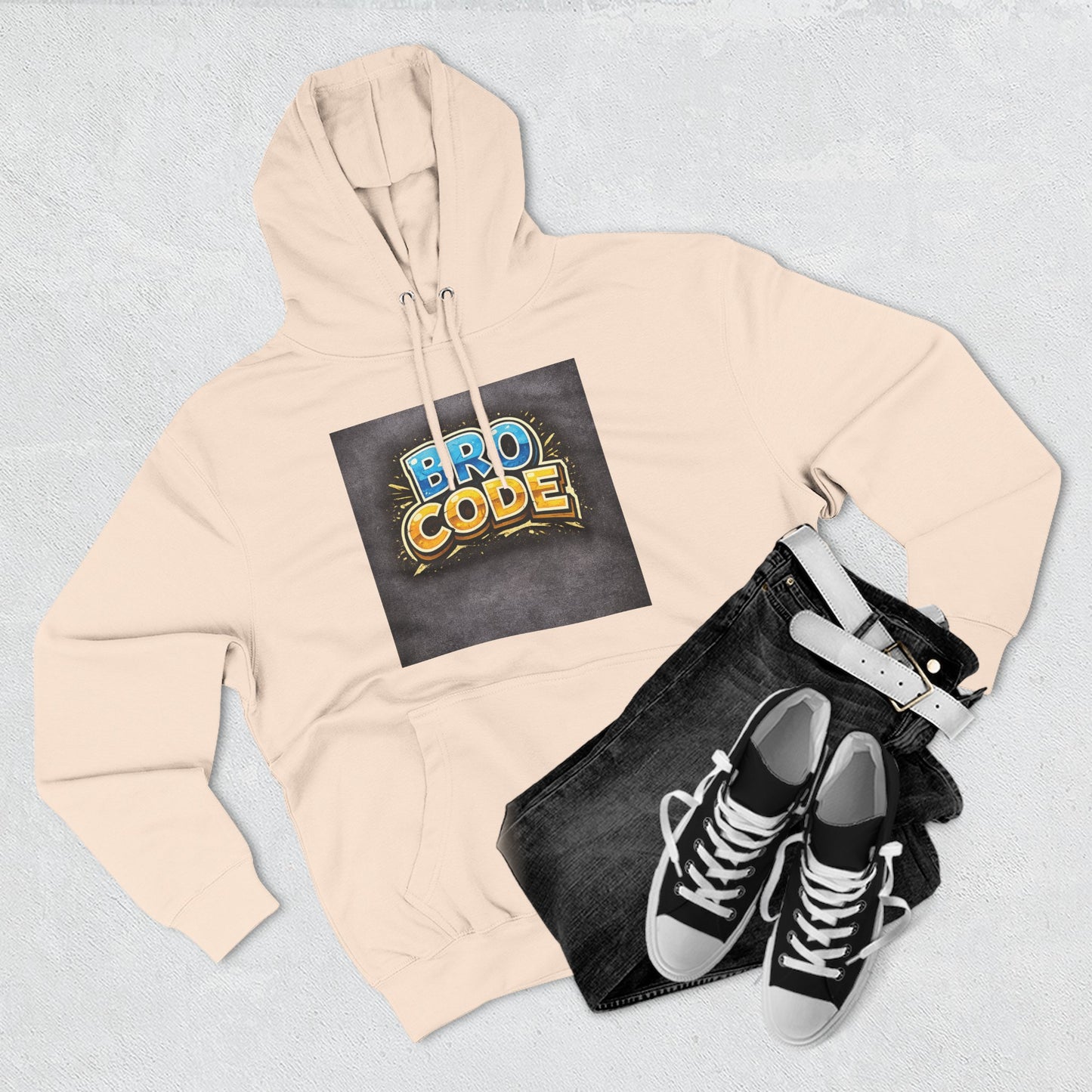 Bro Code Hoodie — Funny Streetwear Pullover with Bold Graffiti Logo