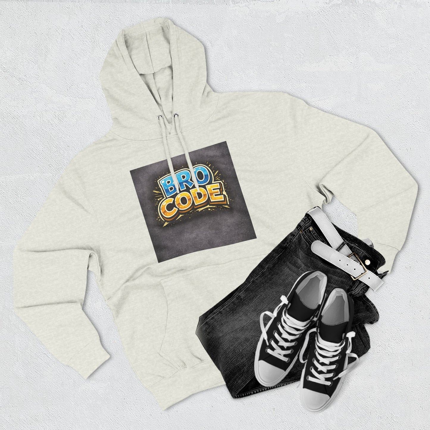 Bro Code Hoodie — Funny Streetwear Pullover with Bold Graffiti Logo