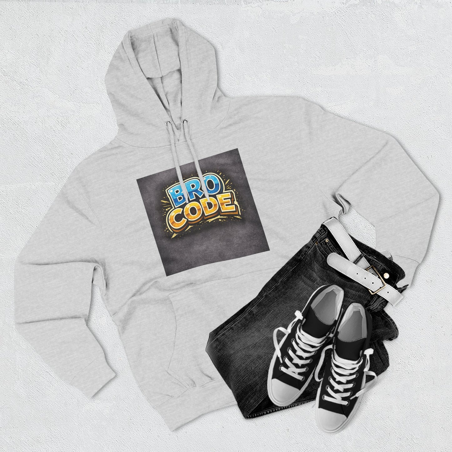 Bro Code Hoodie — Funny Streetwear Pullover with Bold Graffiti Logo