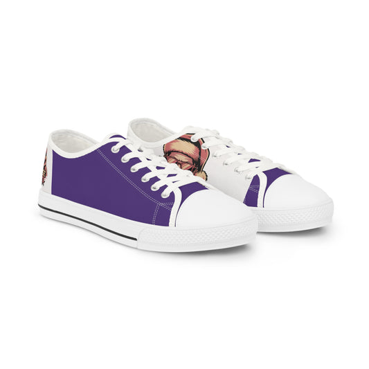 Low Top Sneakers – Purple Portrait Canvas Shoes for Men