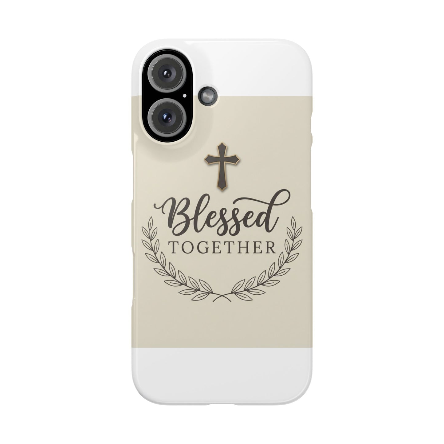 Phone Case — "Blessed Together" Religious Cross Design
