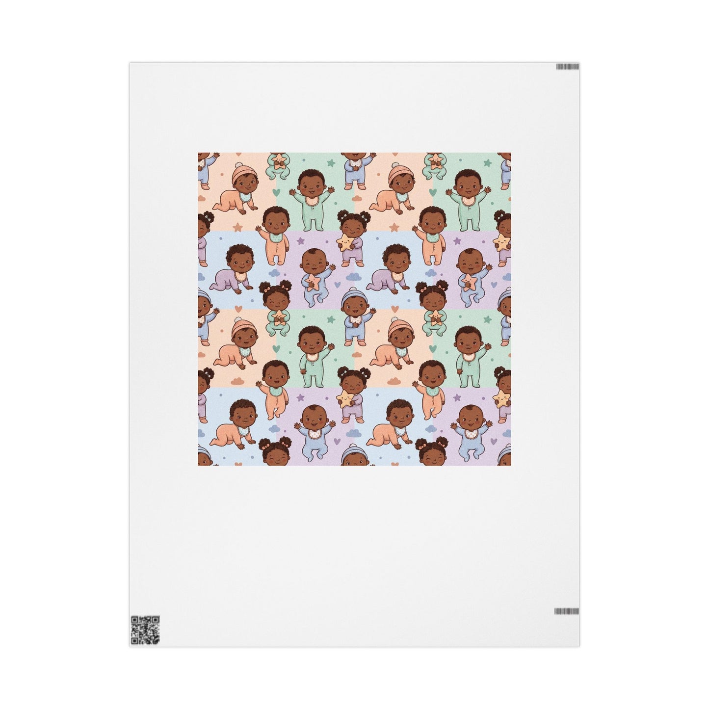 Diverse Baby Pattern Wrapping Paper — Cute Newborn Shower & Gender Neutral Gift Wrap