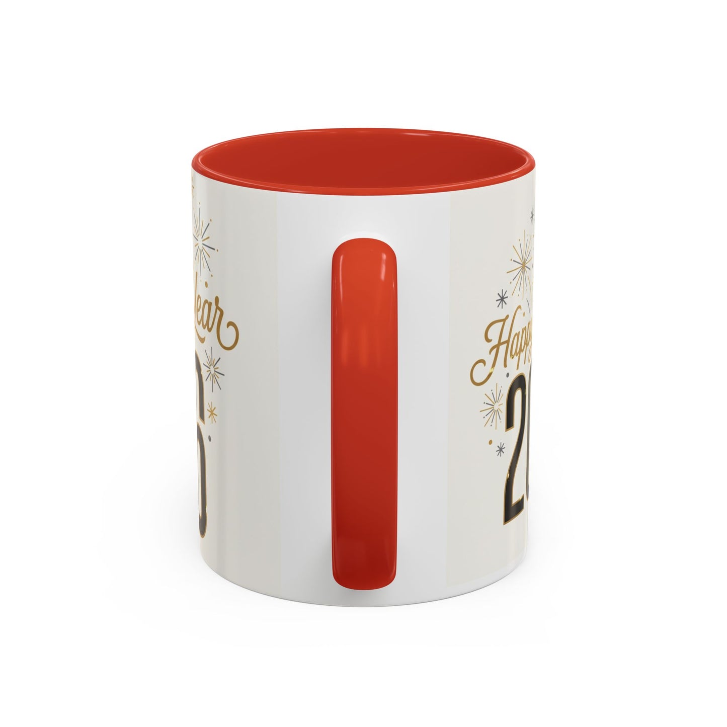Happy New Year 2026 Accent Coffee Mug — Festive Sparkle 11/15oz
