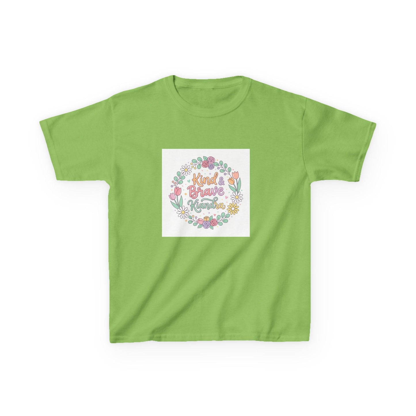Kids Tee — Floral 'Kind Hearts Shine' Graphic