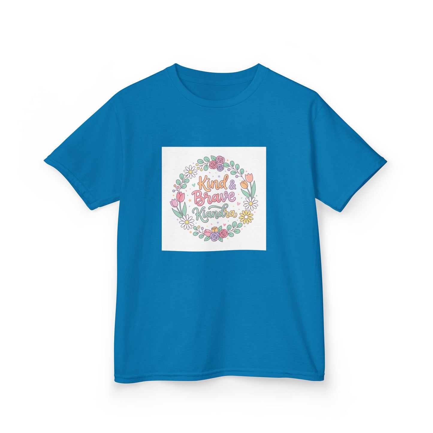 Kids Tee — Floral 'Kind Hearts Shine' Graphic
