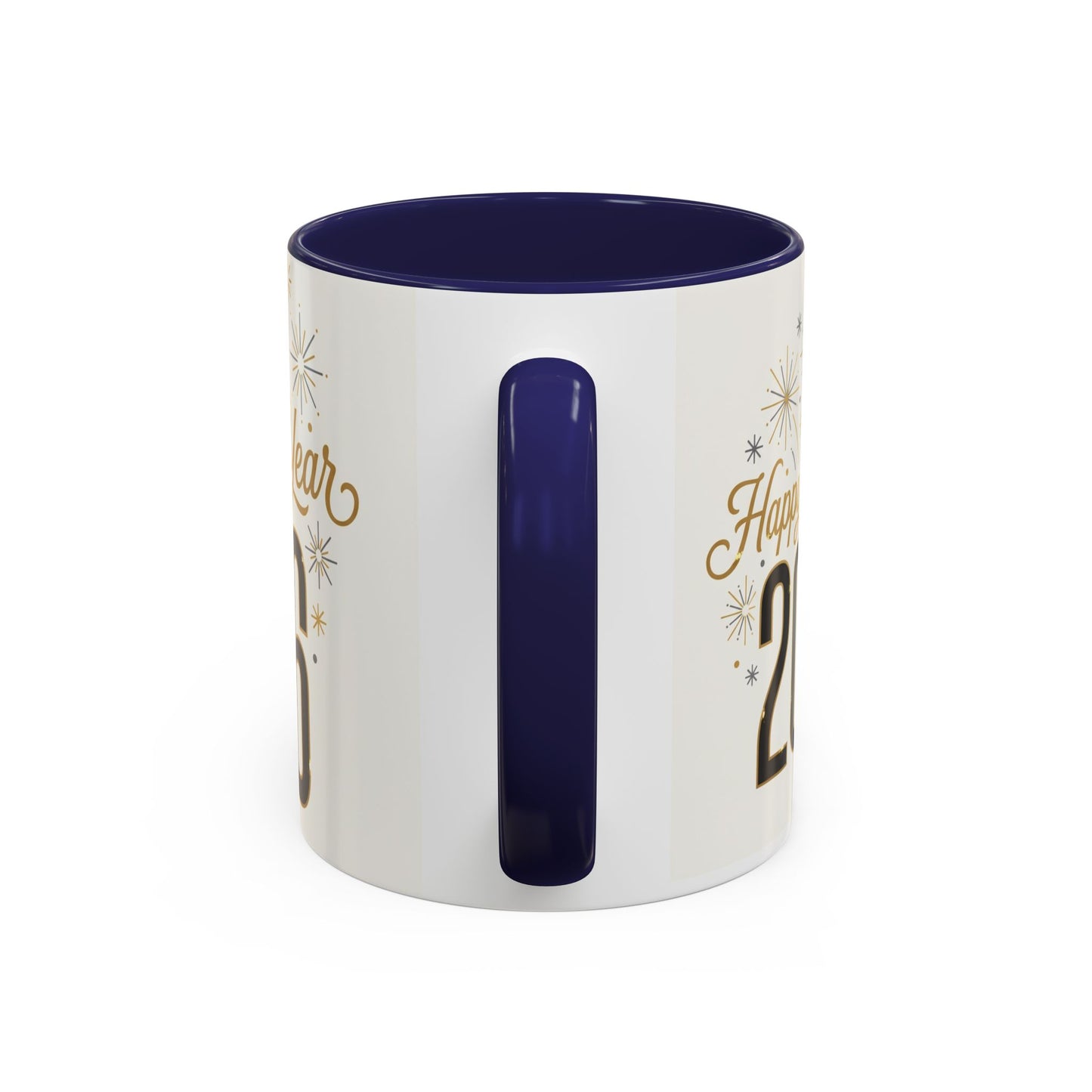Happy New Year 2026 Accent Coffee Mug — Festive Sparkle 11/15oz