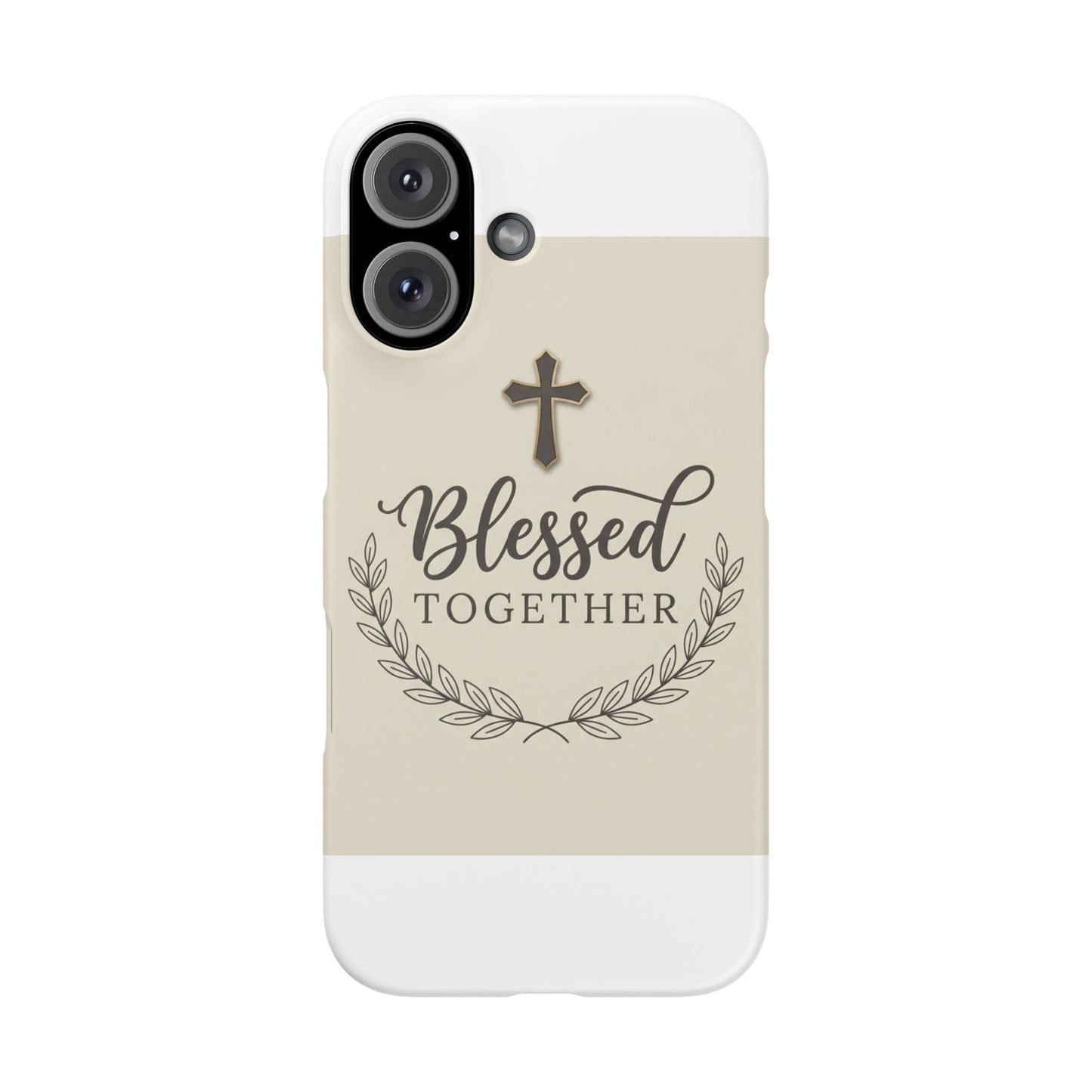 Phone Case — "Blessed Together" Religious Cross Design