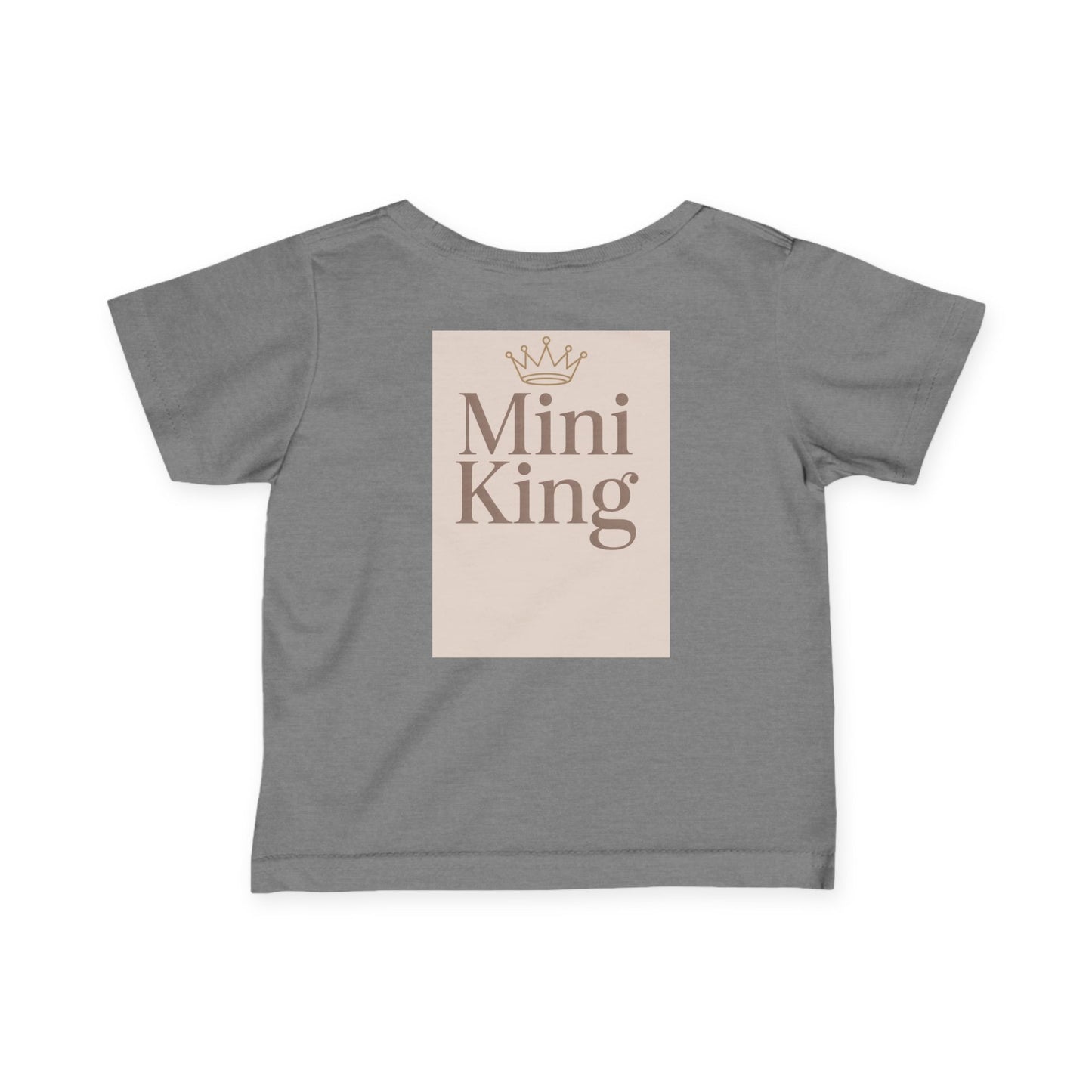 Infant Tee – "Mini King" Neutral Baby Shirt with Crown Graphic