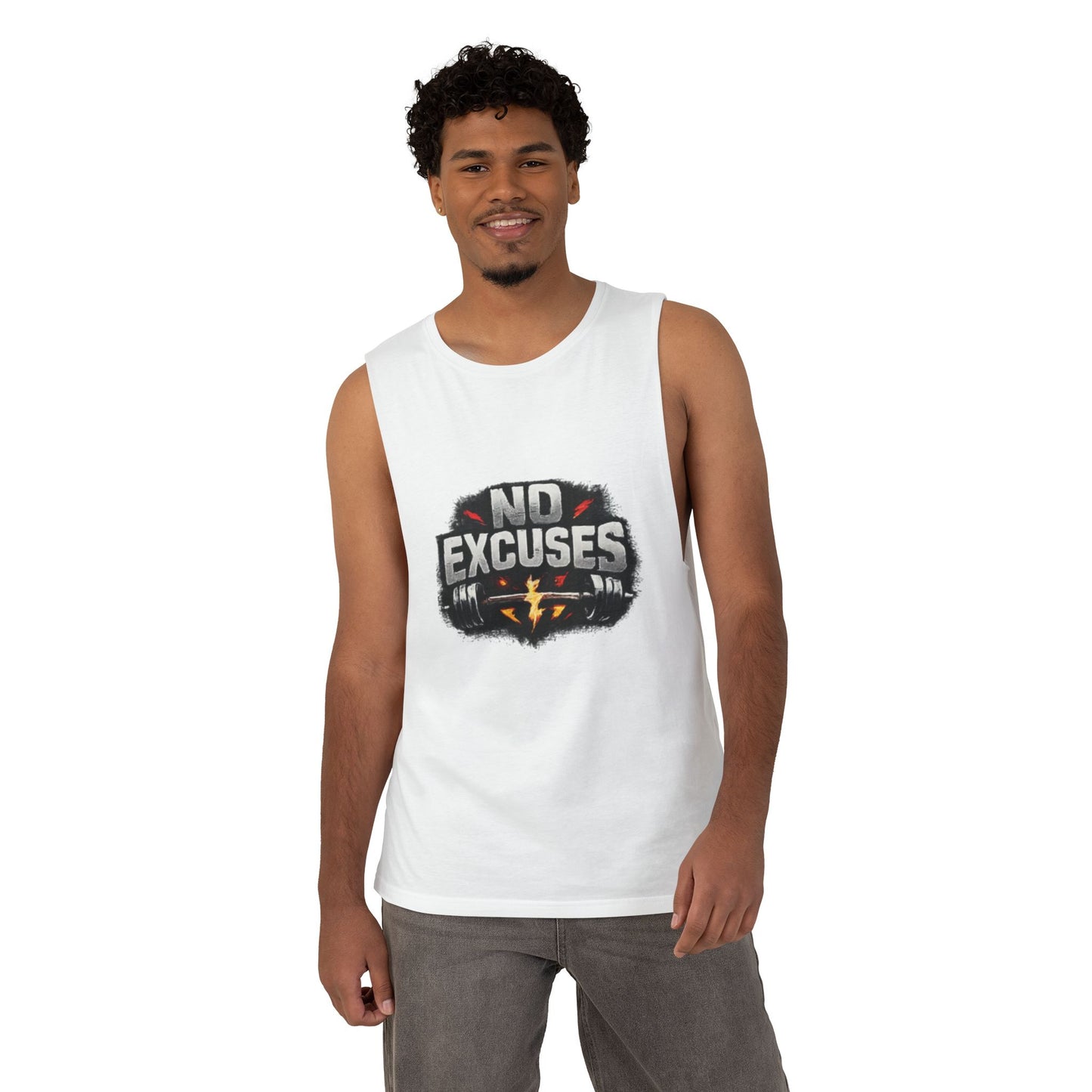 No Excuses Tank Top — Motivational Gym Workout Shirt