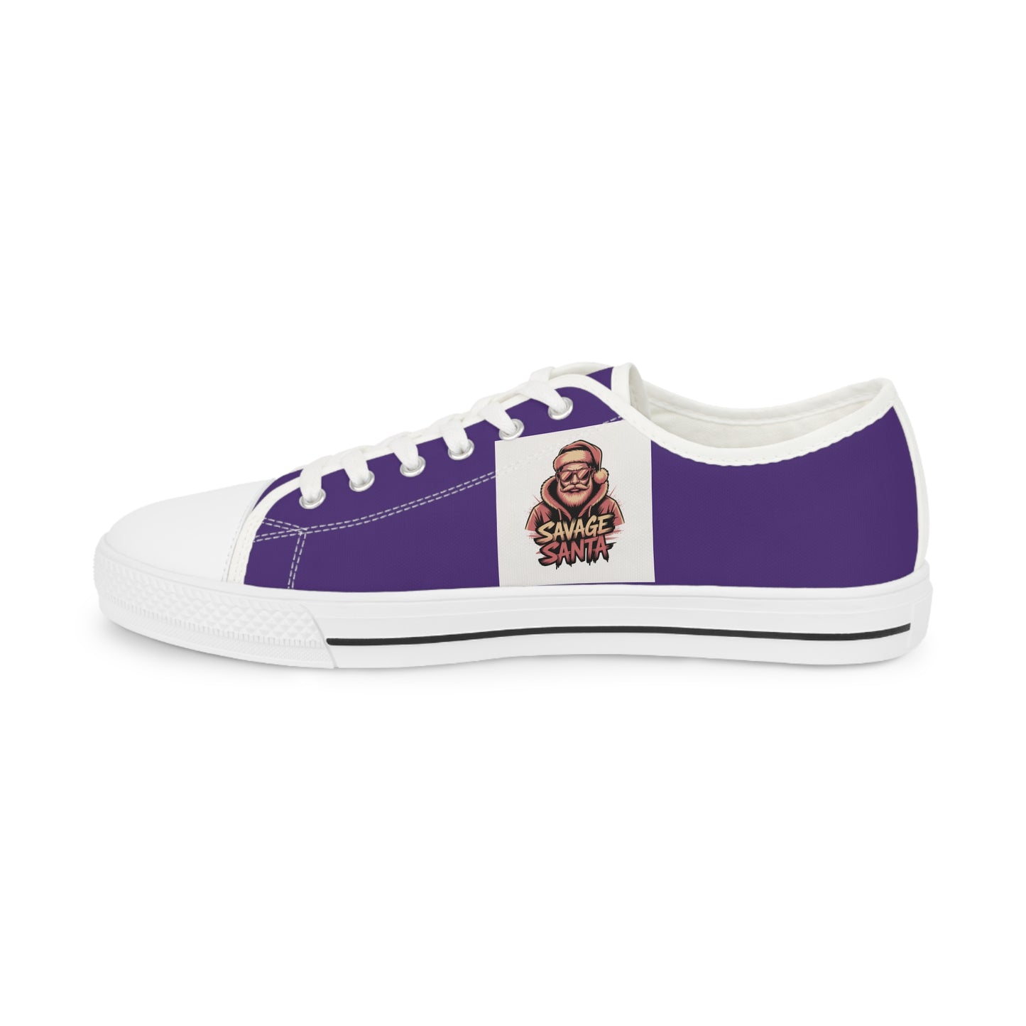 Low Top Sneakers – Purple Portrait Canvas Shoes for Men