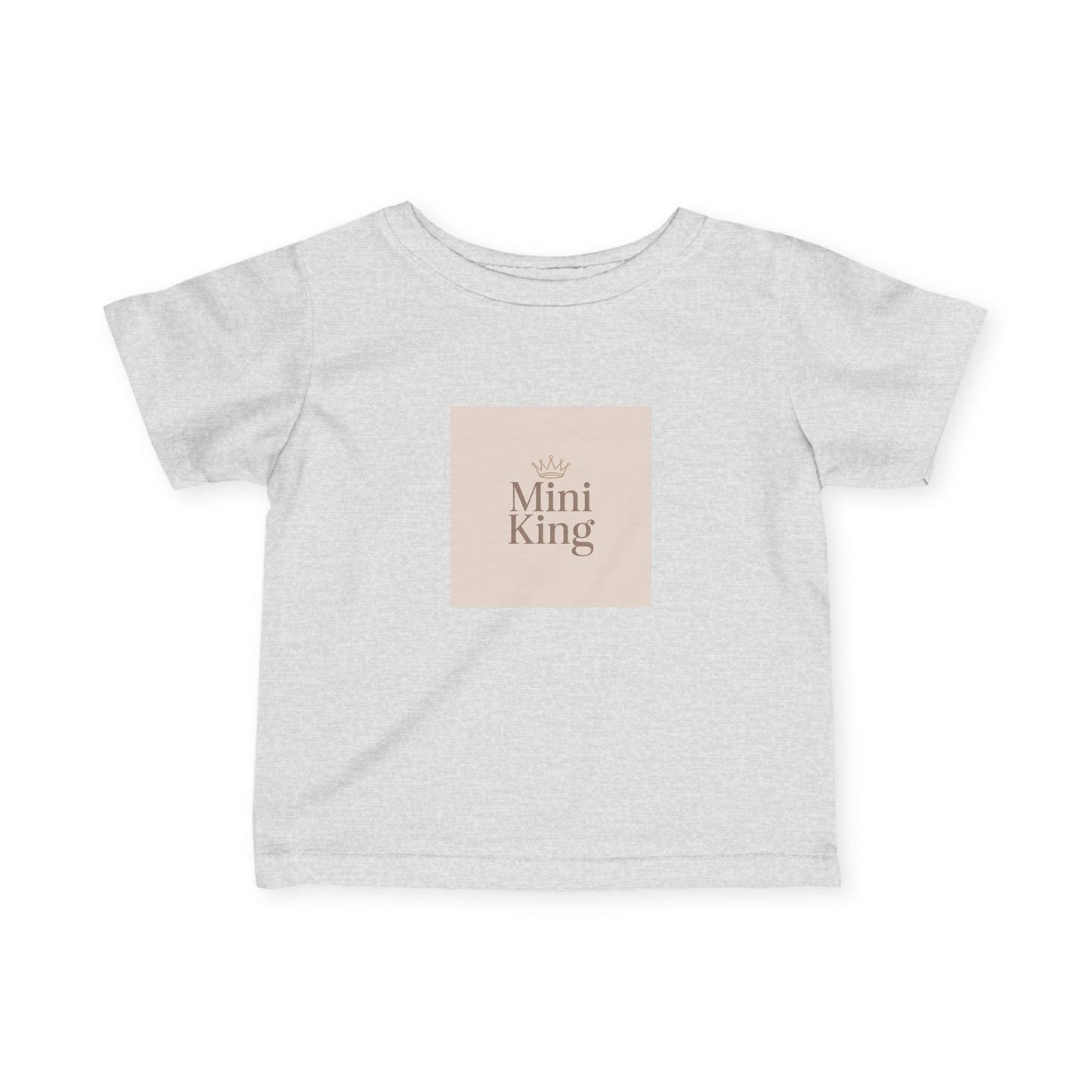 Infant Tee – "Mini King" Neutral Baby Shirt with Crown Graphic