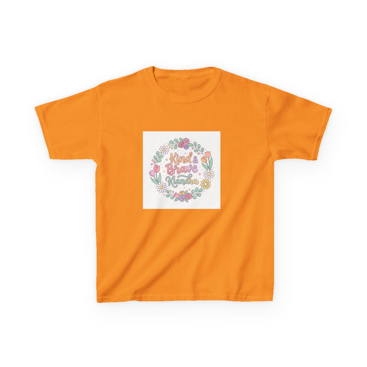 Kids Tee — Floral 'Kind Hearts Shine' Graphic