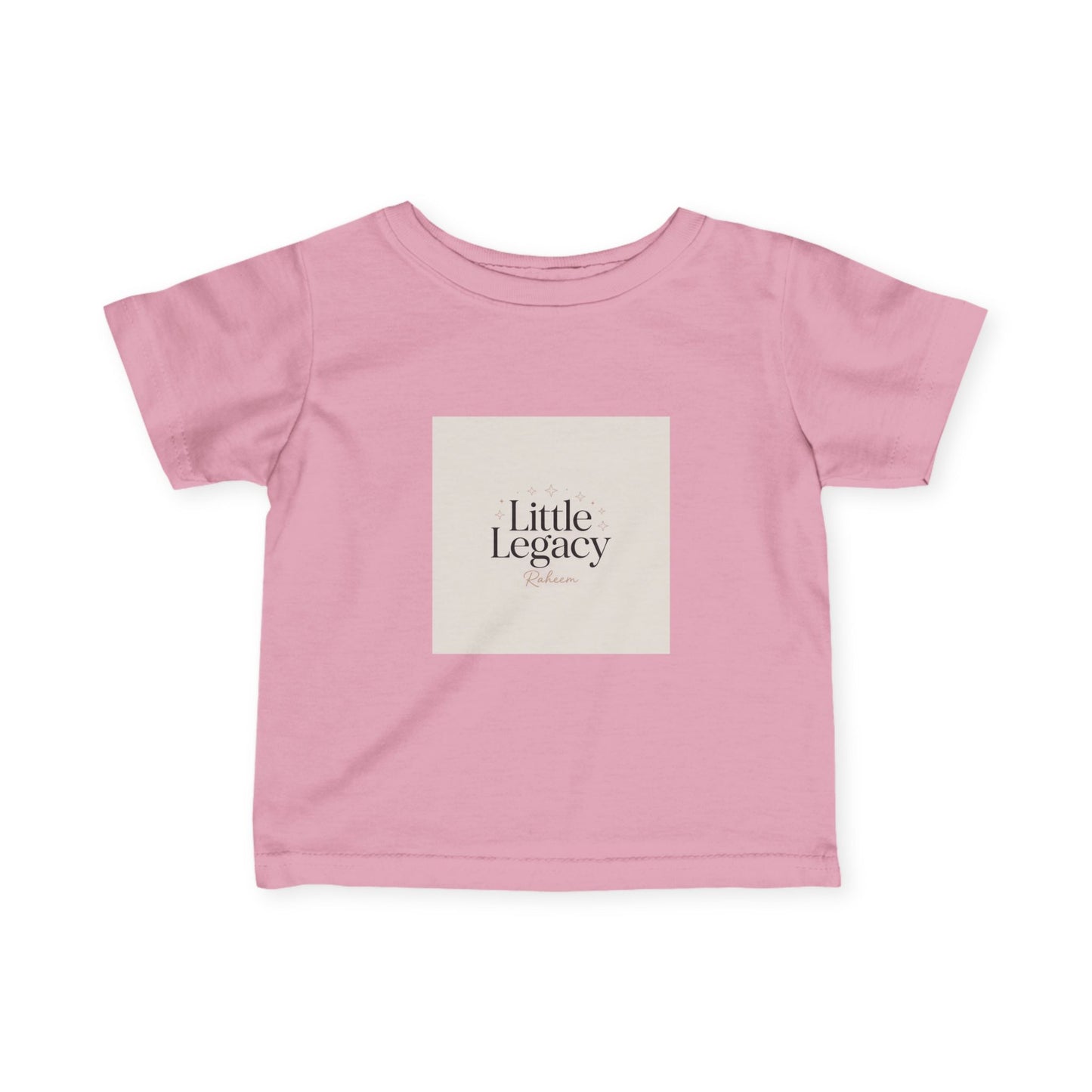 Infant Tee – "Little Legacy Raheem" Neutral Baby Shirt with Crown Graphic