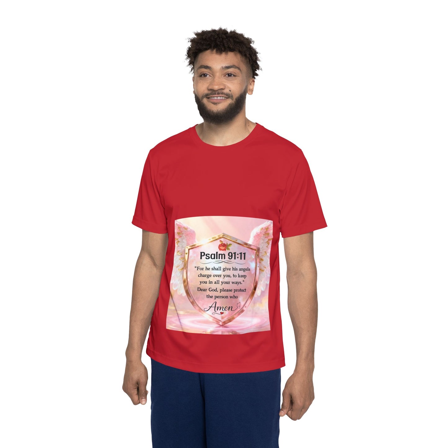 Faith-Inspired Men's Sports Jersey – Psalm 91:11 Design