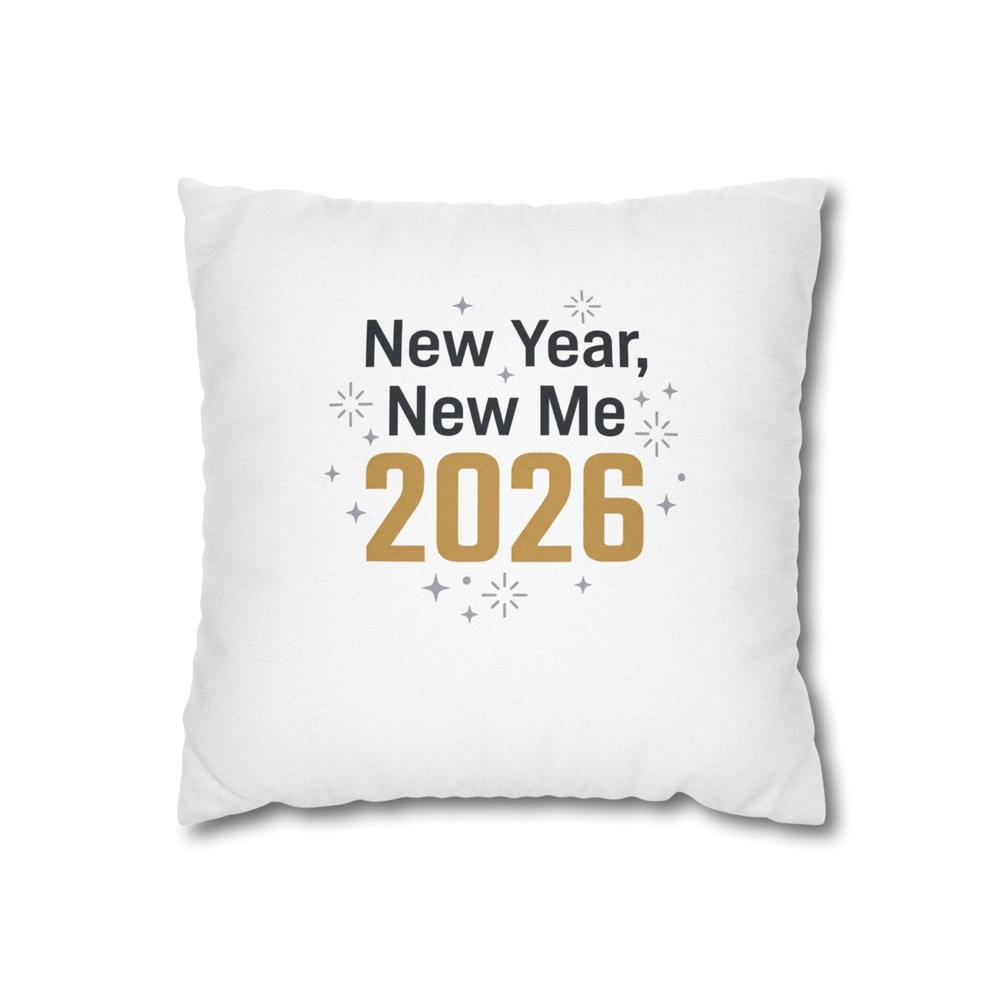 New Year, New Me 2026 Pillowcase — Square Decorative Holiday Throw Pillow Cover