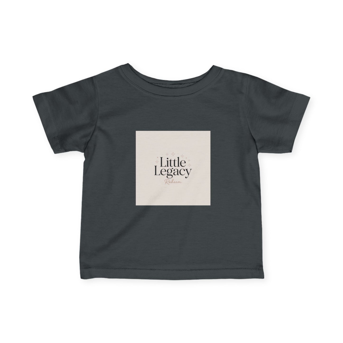 Infant Tee – "Little Legacy Raheem" Neutral Baby Shirt with Crown Graphic