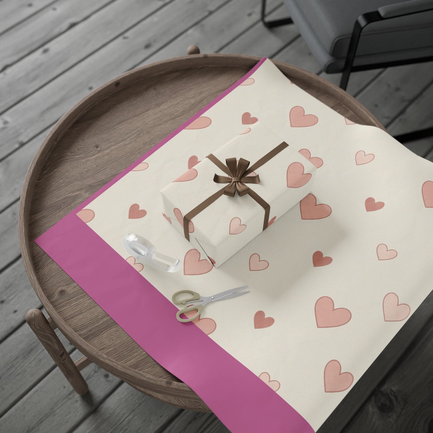 Pink Heart Wrapping Paper Roll — Romantic Gift Wrap for Valentine’s & Anniversaries