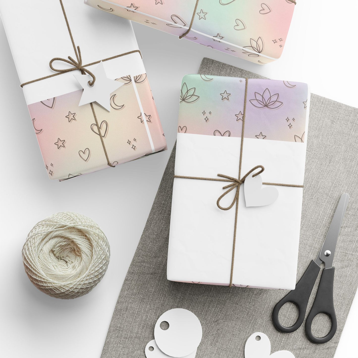 Pastel Magic Wrapping Paper — Cute Hearts, Moons & Stars Gift Wrap